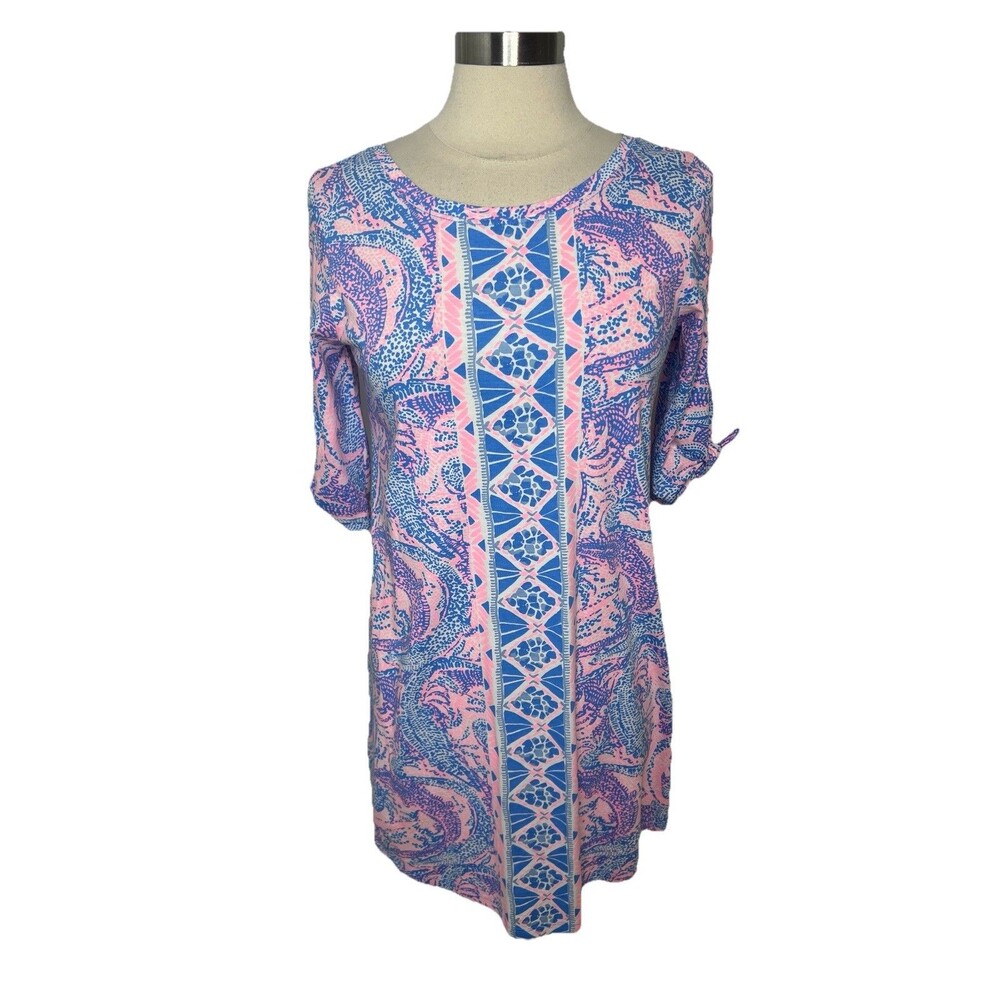 Lily Pulitzer Pink And Blue Shift Dress Size M